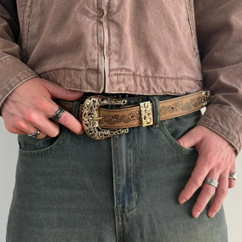 Vintage style brown and gold